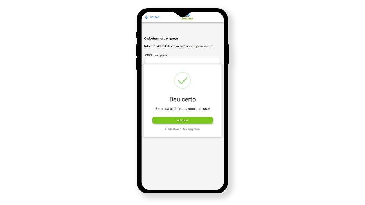 Cadastro de Empresas - Empresa cadastrada com sucesso