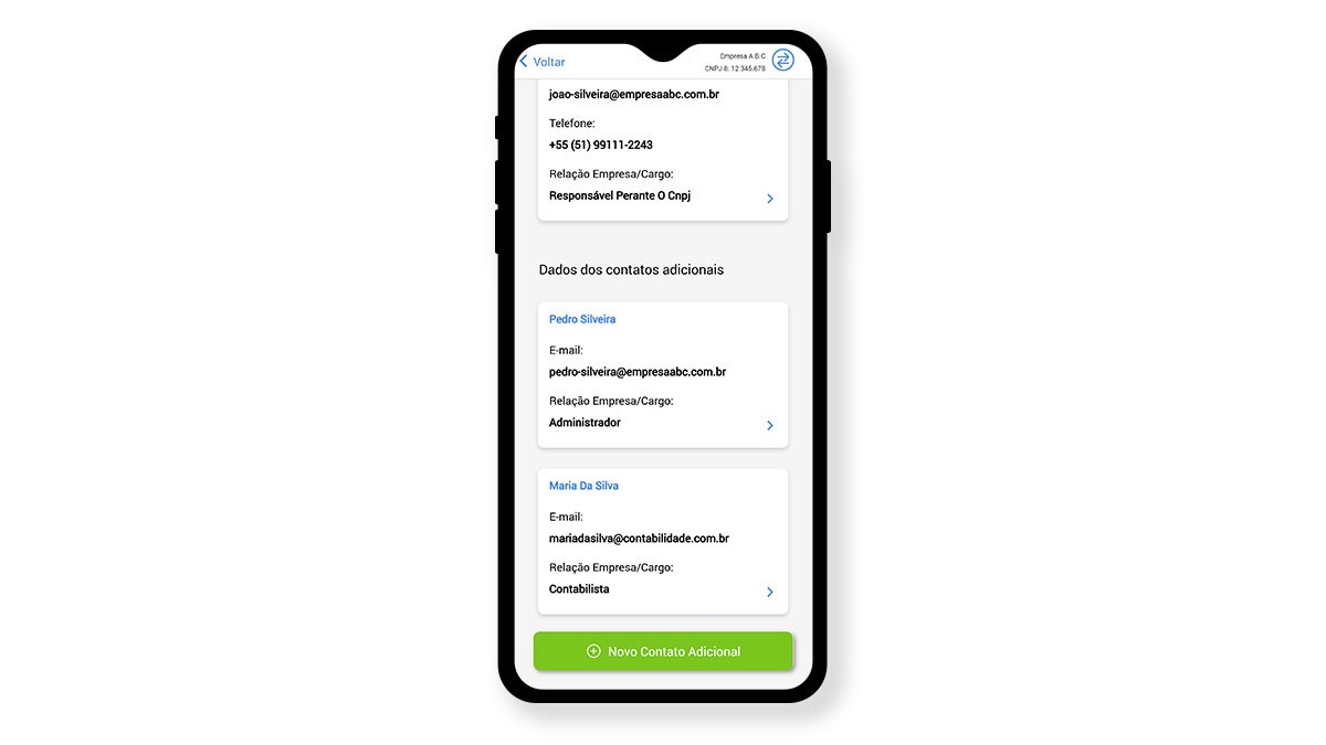 Informações Cadastrais - Lista de Contatos DTE